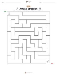 Antonio Stradivari printable worksheet preview