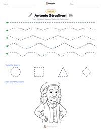 Antonio Stradivari printable worksheet preview