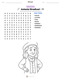 Antonio Stradivari printable worksheet preview