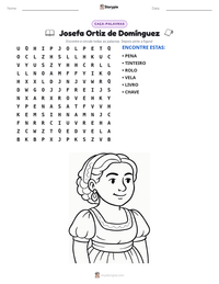 Prévia da folha de atividades imprimível Josefa Ortiz de Domínguez
