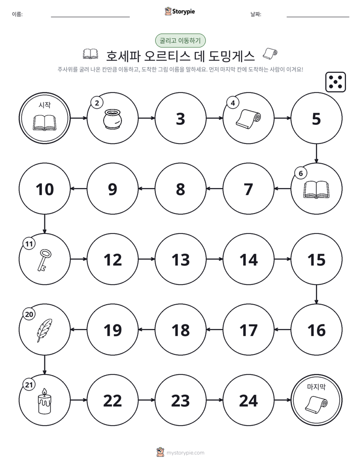 주사위 굴리고 이동하기 게임