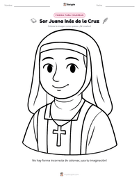 Vista previa de la hoja de trabajo imprimible de Sor Juana Inés de la Cruz