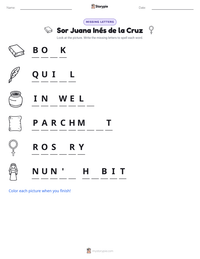 Sor Juana Inés de la Cruz printable worksheet preview