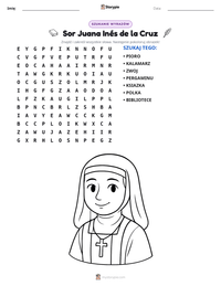 Podgląd drukowalnego arkusza ćwiczeń Sor Juana Inés de la Cruz