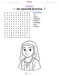 Sor Juana Inés de la Cruz yazdırılabilir çalışma sayfası önizlemesi