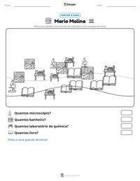 Prévia da folha de atividades imprimível Mario Molina