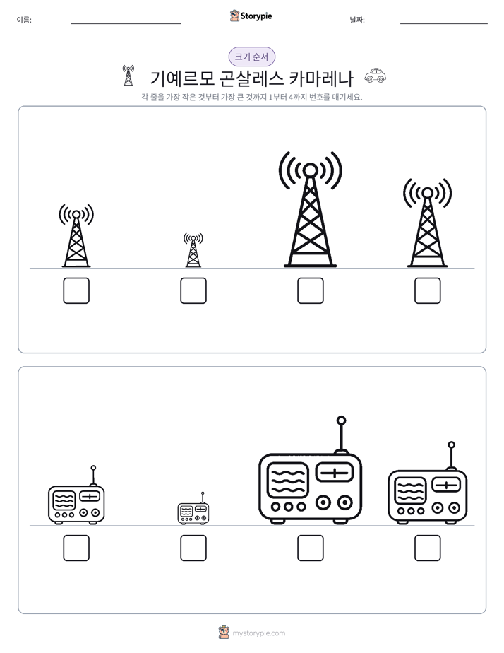 크기 순서