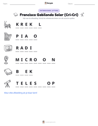 Francisco Gabilondo Soler (Cri-Cri) afdrukbare werkblad voorbeeld