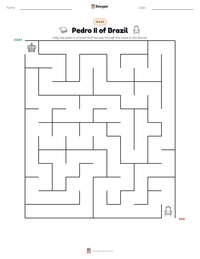 Pedro II of Brazil printable worksheet preview