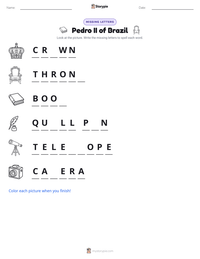 Pedro II of Brazil printable worksheet preview