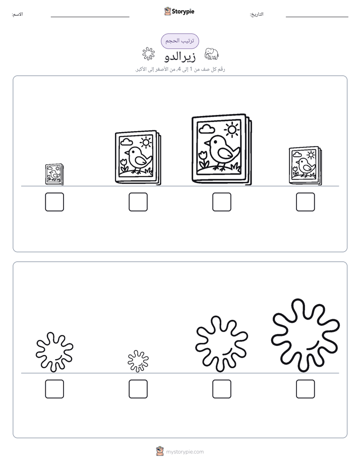 ترتيب الحجم