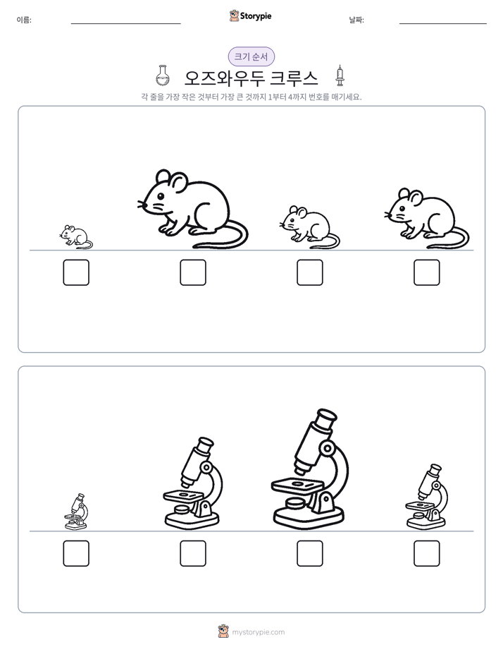 크기 순서