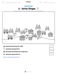 Prévia da folha de atividades imprimível Carlos Chagas