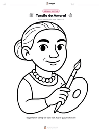 Tarsila do Amaral yazdırılabilir çalışma sayfası önizlemesi