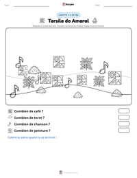 Aperçu de la feuille de travail imprimable Tarsila do Amaral