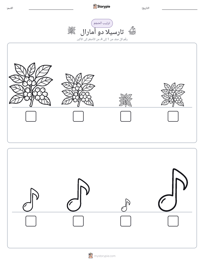 ترتيب الحجم