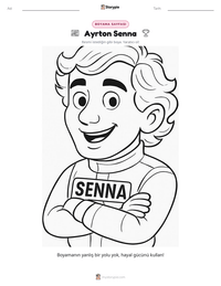 Ayrton Senna yazdırılabilir çalışma sayfası önizlemesi