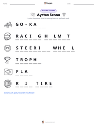 Ayrton Senna printable worksheet preview