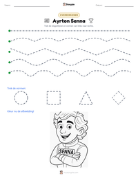 Ayrton Senna afdrukbare werkblad voorbeeld