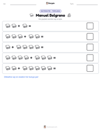 Manuel Belgrano yazdırılabilir çalışma sayfası önizlemesi