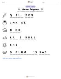 Manuel Belgrano printable worksheet preview