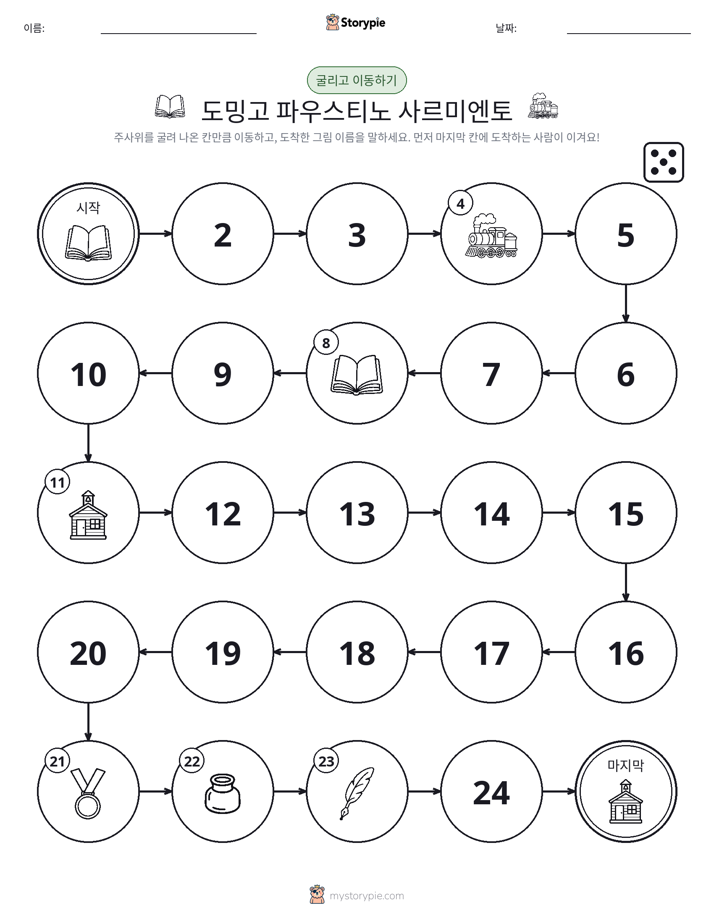 주사위 굴리고 이동하기 게임