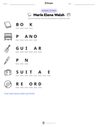 María Elena Walsh printable worksheet preview