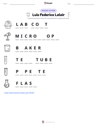 Luis Federico Leloir printable worksheet preview