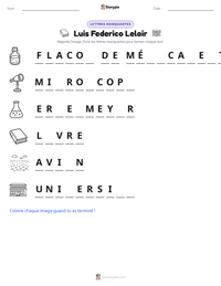 Aperçu de la feuille de travail imprimable Luis Federico Leloir