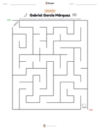Gabriel García Márquez druckbare Arbeitsblatt Vorschau