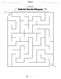 Vista previa de la hoja de trabajo imprimible de Gabriel García Márquez