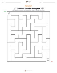 Aperçu de la feuille de travail imprimable Gabriel García Márquez