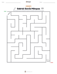 Gabriel García Márquez afdrukbare werkblad voorbeeld