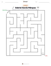 Gabriel García Márquez yazdırılabilir çalışma sayfası önizlemesi