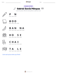 Gabriel García Márquez printable worksheet preview
