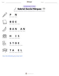 Gabriel García Márquez afdrukbare werkblad voorbeeld