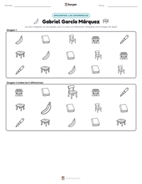Vista previa de la hoja de trabajo imprimible de Gabriel García Márquez