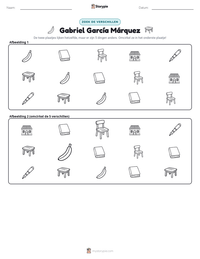 Gabriel García Márquez afdrukbare werkblad voorbeeld