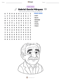 Gabriel García Márquez druckbare Arbeitsblatt Vorschau