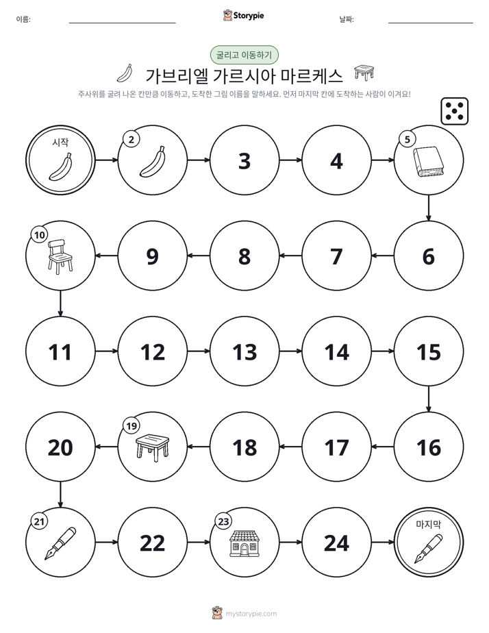 주사위 굴리고 이동하기 게임