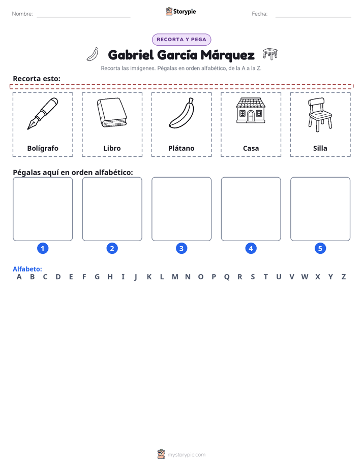 Cortar y Pegar el Alfabeto