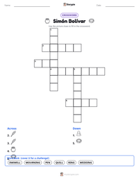 Simón Bolívar printable worksheet preview