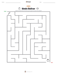 Simón Bolívar printable worksheet preview
