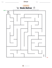 Aperçu de la feuille de travail imprimable Simón Bolívar
