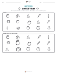 Simón Bolívar printable worksheet preview