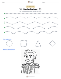 Simón Bolívar afdrukbare werkblad voorbeeld