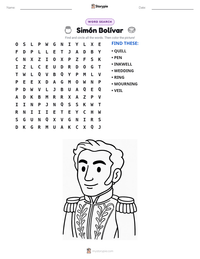 Simón Bolívar printable worksheet preview