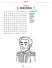 Prabaca lembar kerja cetak Simón Bolívar
