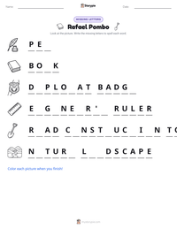 Rafael Pombo printable worksheet preview