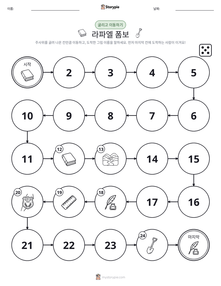 주사위 굴리고 이동하기 게임